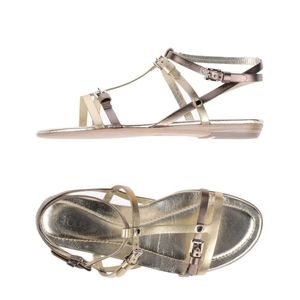 Tod's Metallic Strappy Flat Sandals 41